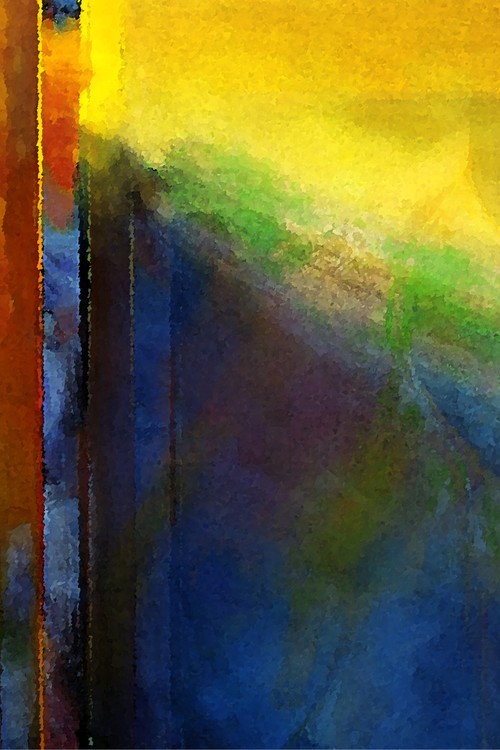 The Interaction of Blue and Yellow Abstract Painting