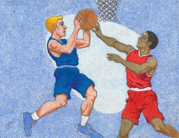 Going for the block!