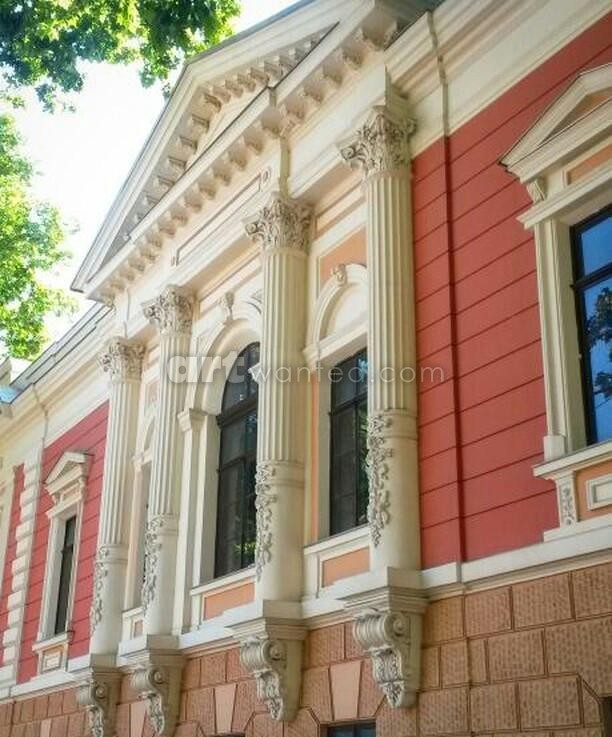 Pink building in the center of Odessa