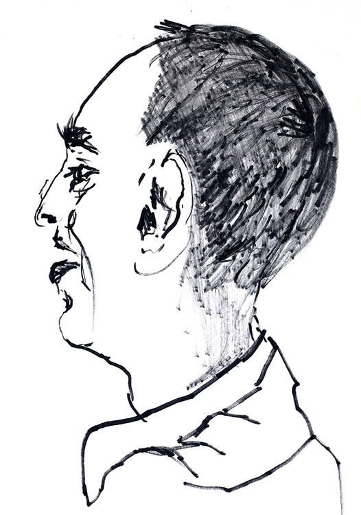 expressive man portrait drawing male portraits drawings ink  on paper artist painter raphael perez 