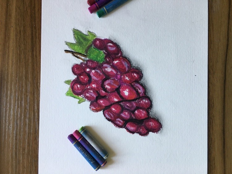 oil pastel grapes 