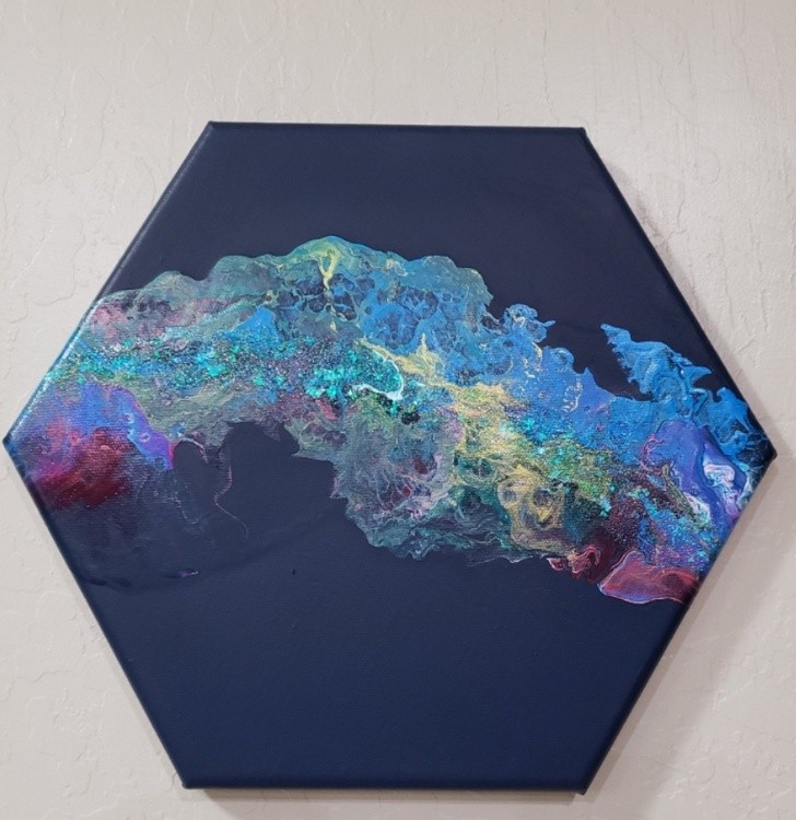 Medium Hexagon Abstract painting