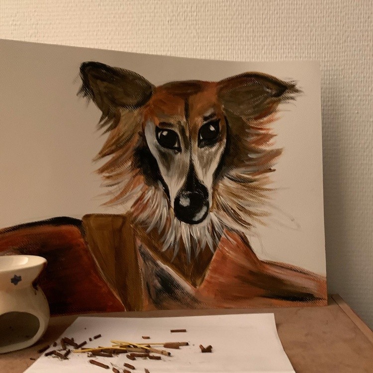 19072021 painteddog acrylicpainting spike
