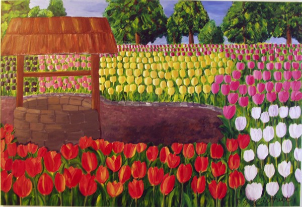 Well and Tulips