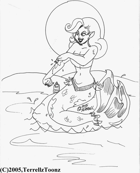 Tan Oil Mermaid