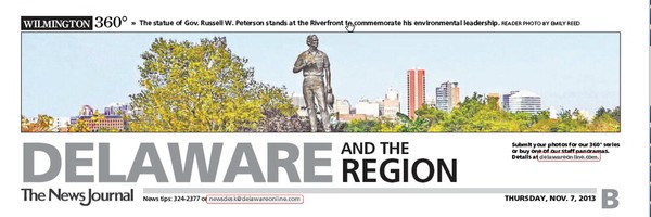135th News Journal Panorama-Gov. Peterson Statue
