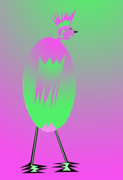 abstract boy with hair or a chicken O614