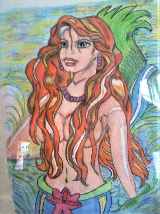 Flame haired mermaid