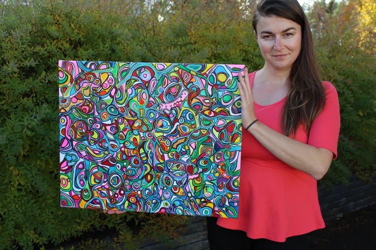 This is me with my art :)