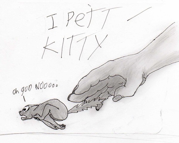 Kitty no want petting