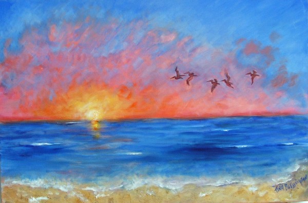 Pelicans at Sunrise