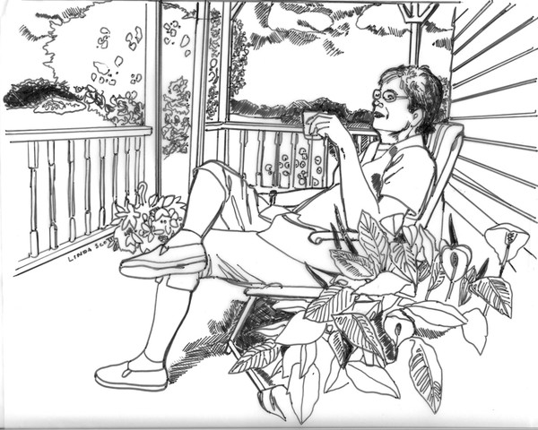 jan perusing her estate