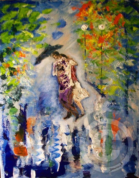 Abstract Walk in the rain