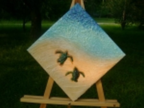 Baby Sea Turtles, 3D Touchable Art by Deena,Sandy Fun
