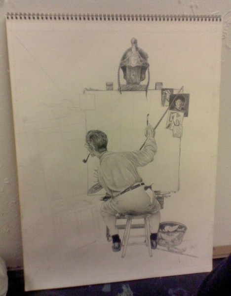 Triple Portrait Rockwell Study Progress