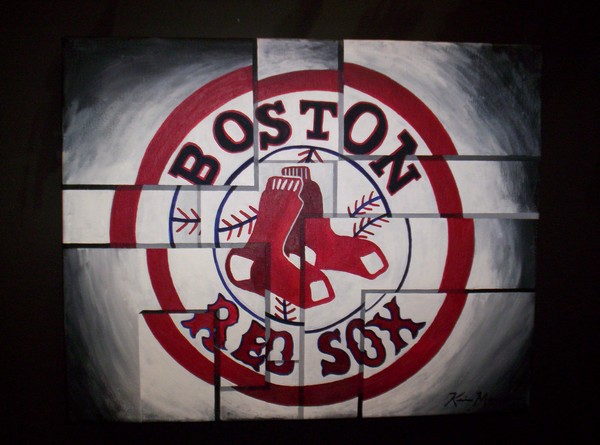 Boston Red Sox Abstract Painting