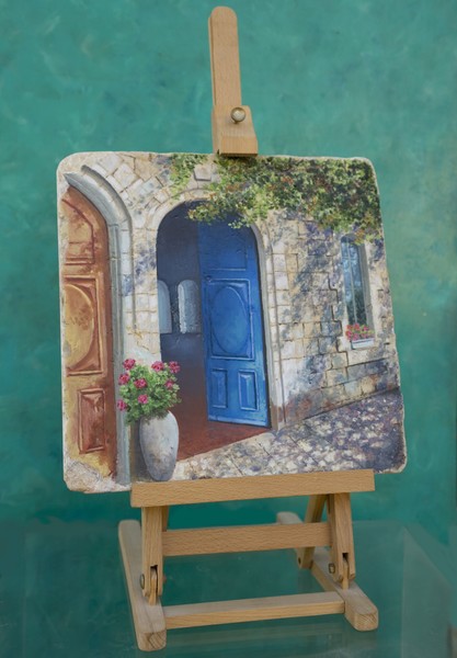Oil painting on Jerusalem stone