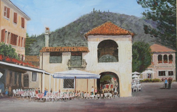 Cafe life in Garda Town Italy