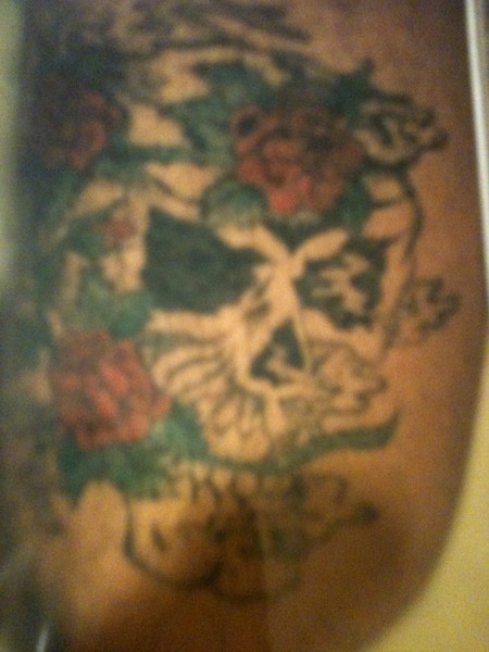 skull with roses