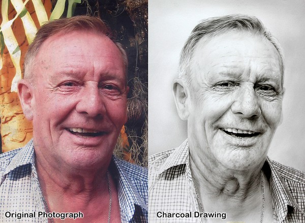 Custom Hand Drawn Charcoal Portrait