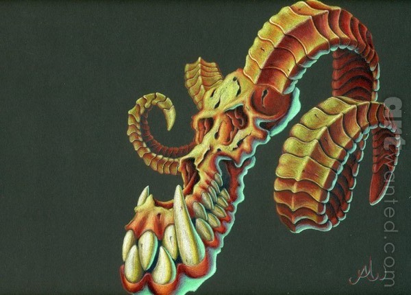 horned skull