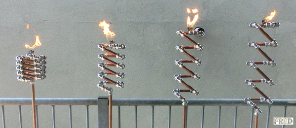 Copper and Chrome Slinki Tiki Torch  FredPereiraStudios.com Page 03