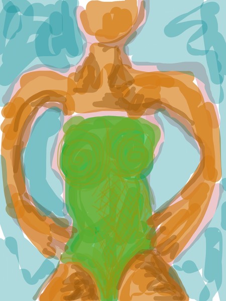 Green suited bathing beauty