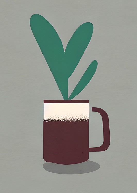 Herbal tea minimalist painting