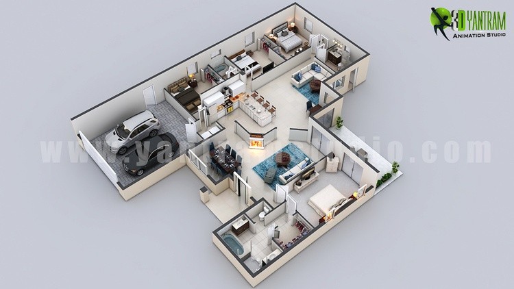 3D virtual Floor Plan Design by 3d architectural visualisation studio in Istanbul,Turkey