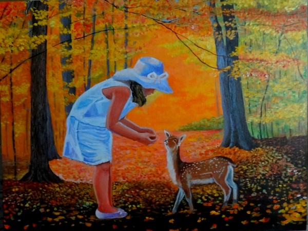 Girl and Fawn