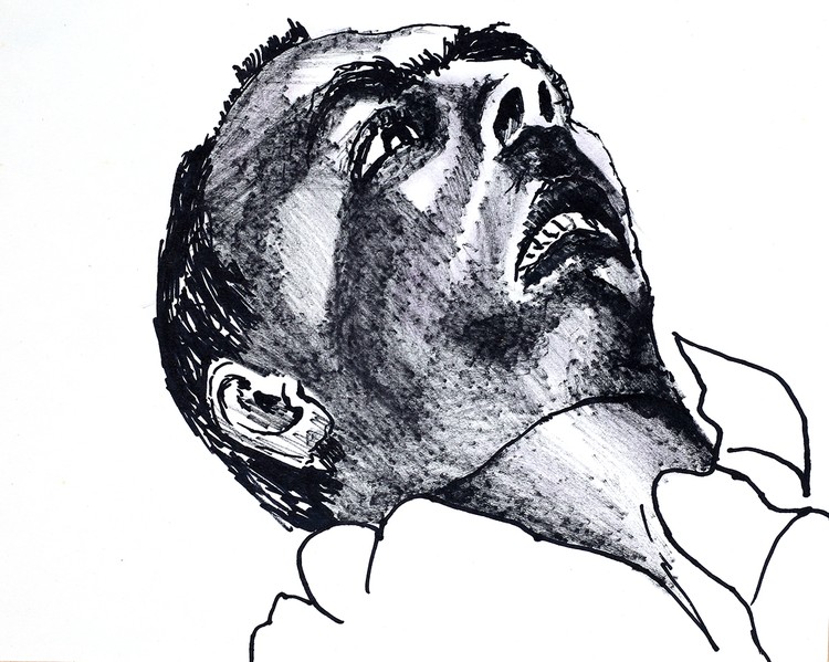 expressive man portrait drawing male portraits drawings ink  on paper artist painter raphael perez 