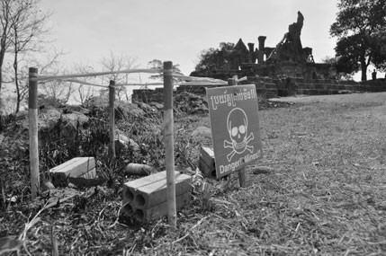 Unexploded bomb at Preah Vihear Temple