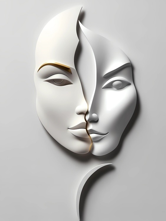 Dual face sculpture