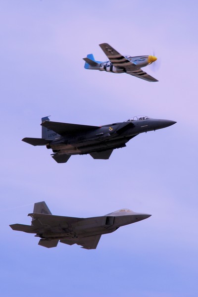 HERRITAGE FLIGHT- P-51, F-15, F-22