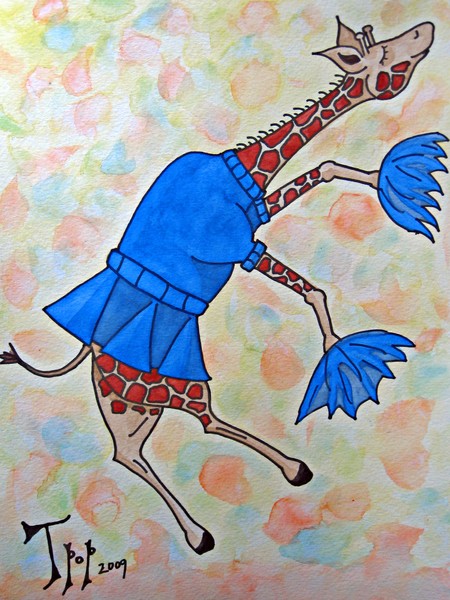 Giraffe Cheerleader