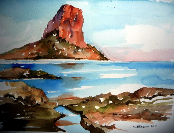 Calpe rocks in the evening sun