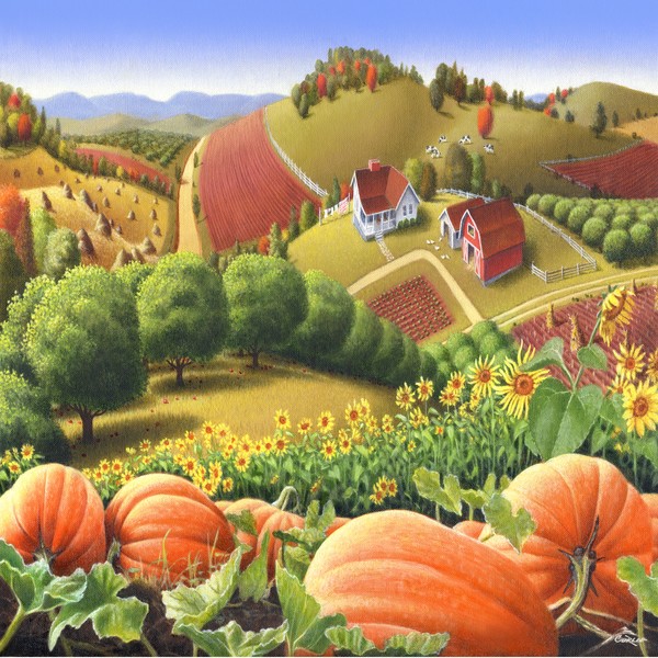 Appalachian Pumpkin Patch - Square Format Art