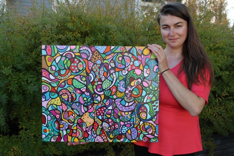 This is me with my art :)