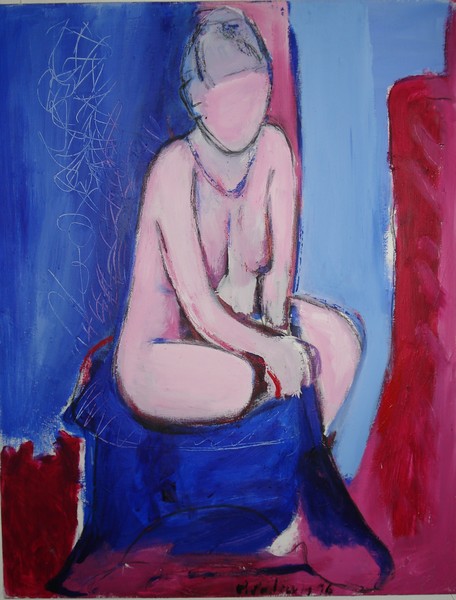 woman in red and blue
