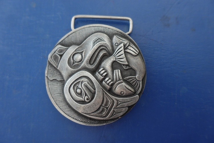 Haida The Spirit of Eagle Hunter Belt Buckle .Haida West Coast Native Art Indian 