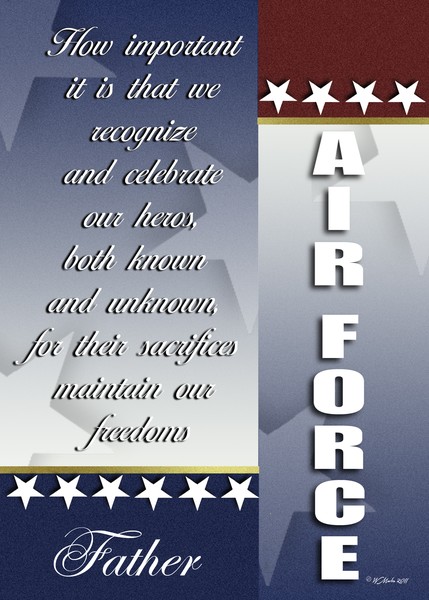 Red, White and Blue Air Force Troop Support Card