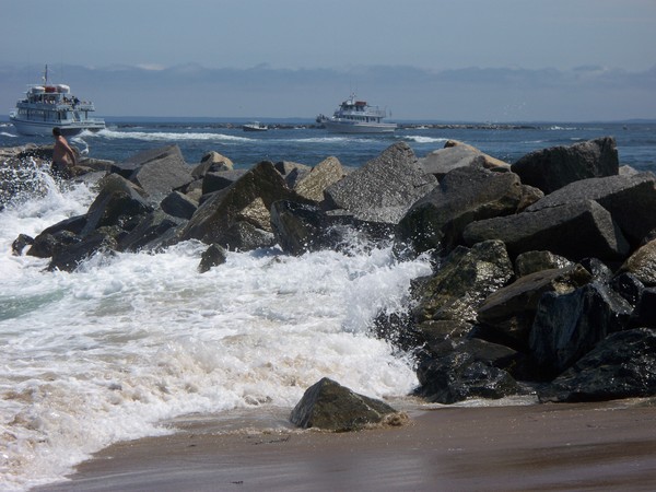 splashing on the rocks