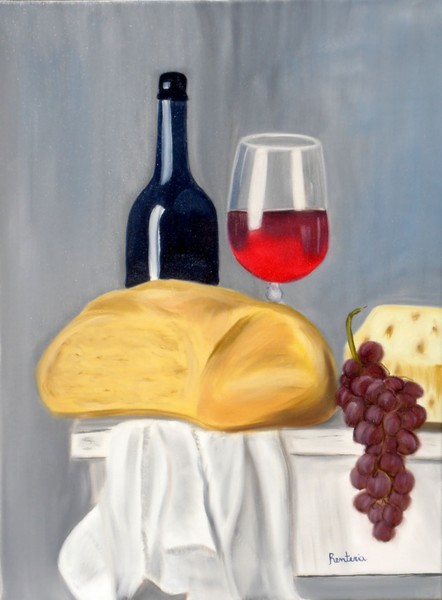 Blue bottle wine bread