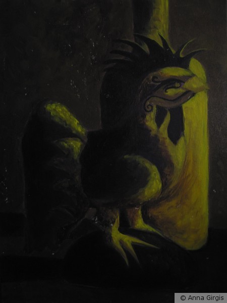 Still Life Rooster and Vase