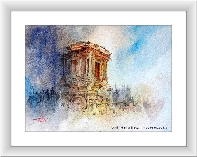 Chariot Milind Bhanji Watercolor 11x15 Inch