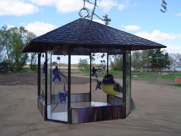 Bird Feeder w/ dried flowers