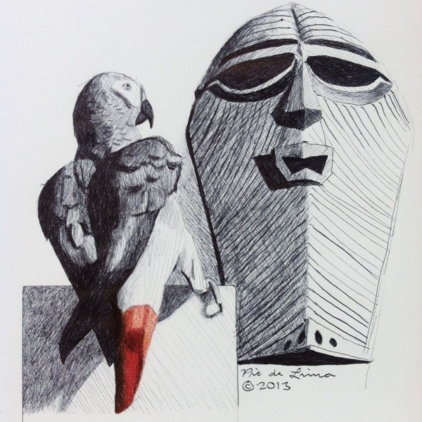 African Grey Parrot (Original Artwork Sold)