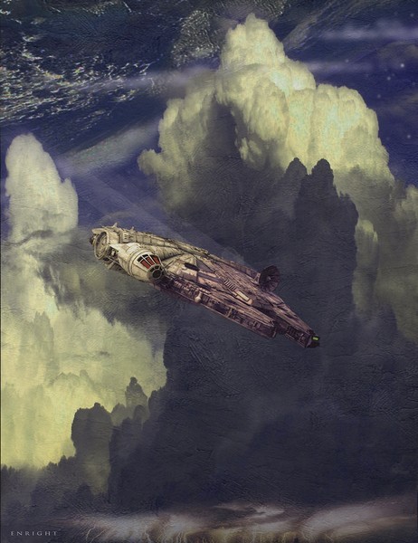 Millenium Falcon in the clouds