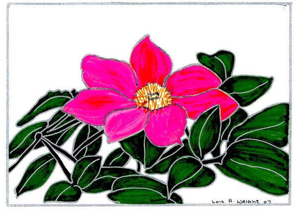 stained glass flower painting