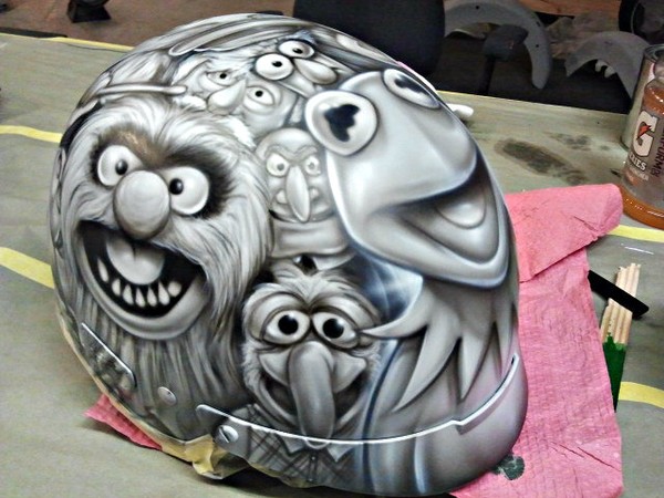 Airbrush art helmet 